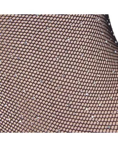 SUBBLIME - 952297 BODY RÉSEILLE BRILLANT AVEC ÉPAULES DÉNUDÉES MANCHES LONGUES NOIR TAILLE UNIQUE