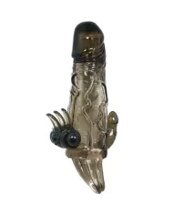 BAILE - COUVRE-PÉNIS BRAVE MAN AVEC STIMULATION CLITO ET ANAL DOUBLE BULLET NOIR 16.5 CM BAILE - COUVRE-PÉNIS BRAVE MAN AVEC STIMULATION CLITO ET ANAL DOUBLE BULLET NOIR 16.5 CM