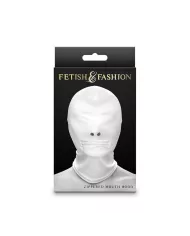 NS NOVELTIES - FETISH & FASHION CAPUCHE BOUCHE FERMÉE À FERMETURE ÉCLAIR NYLON BLANC