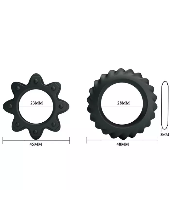 BAILE - KIT 2 ANNEAUX FLEURI EN SILICONE BAILE - KIT 2 ANNEAUX FLEURI EN SILICONE