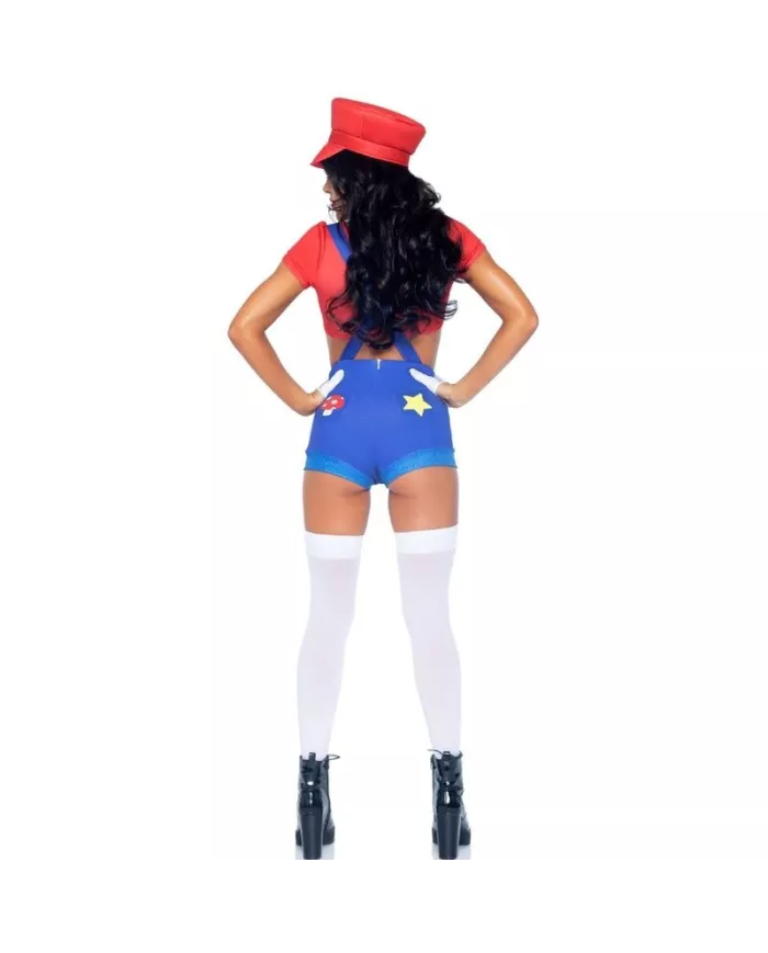 LEG AVENUE - COSTUME SEXY MARIO BROS ROUGE/BLEU S