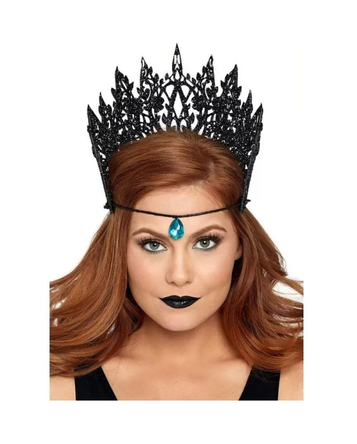 LEG AVENUE - COURONNE AVEC PAILLETTES ET BIJOUX NOIR