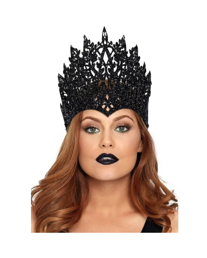 LEG AVENUE - COURONNE AVEC PAILLETTES ET BIJOUX NOIR