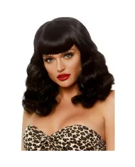 LEG AVENUE - PERRUQUE RÉTRO BOUCLÉE AVEC FRANGE NOIRE LUMINEUSE