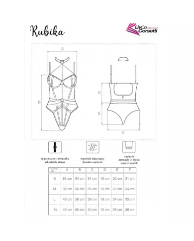 LIVCO CORSETTI FASHION - RUBIKA LC XG079 BODY AVEC RAS DE COU NOIR XL