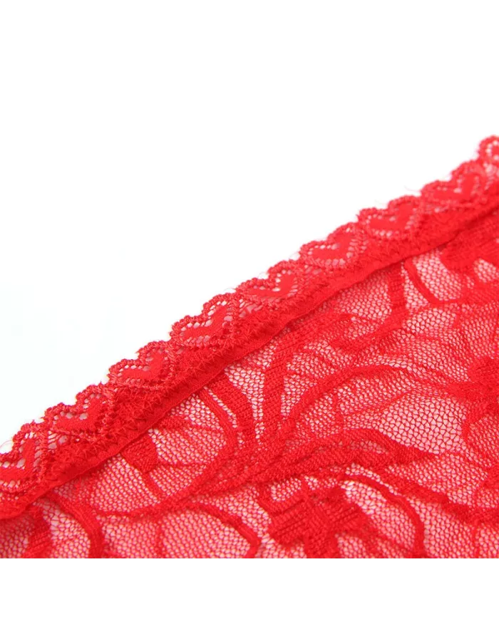 SUBBLIME - 954208 BABYDOLL EN DENTELLE À BRETELLES RÉGLABLES ROUGE S/M SUBBLIME - 954208 BABYDOLL EN DENTELLE À BRETELLES RÉGLABLES ROUGE S/M