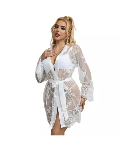 SUBBLIME - 954376 CHEMISE DE NUIT À MANCHES LONGUES À MOTIF FLORAL BLANC L/XL