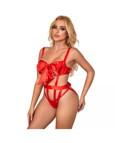 SUBBLIME - 954468 BODY SEXY AJOURÉ AVEC NOEUD ROUGE S/M