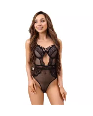 LIVCO CORSETTI FASHION - BODY PAULA LC 20209 AVEC DÉCORATIONS EN DENTELLE NOIR L/XL