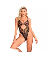 SUBBLIME - 955229 BODY TRANSPARENT AVEC DENTELLE CREUSE NOIR L/XL