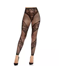 LEG AVENUE - COLLANTS SANS PIEDS EN DENTELLE ET TRANSPARENTS NOIRS LEG AVENUE - COLLANTS SANS PIEDS EN DENTELLE ET TRANSPARENTS NOIRS