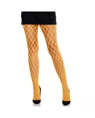 LEG AVENUE - COLLANTS EN DENTELLE AVEC ŒILLETS ORANGE FLUO LEG AVENUE - COLLANTS EN DENTELLE AVEC ŒILLETS ORANGE FLUO