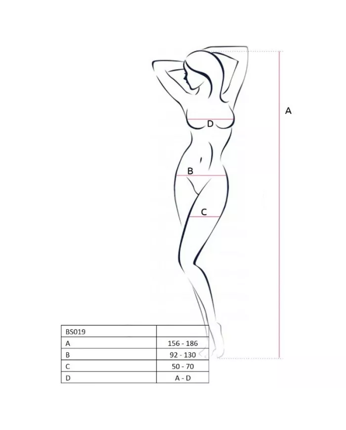 PASSION - FEMME BS019 BODYSTOCKING BLANC TAILLE UNIQUE