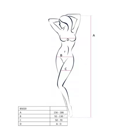 PASSION - FEMME BS020 BODYSTOCKING BLANC TAILLE UNIQUE