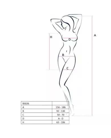 PASSION - FEMME BS026 BODYSTOCKING STYLE ROBE NOIR TAILLE UNIQUE