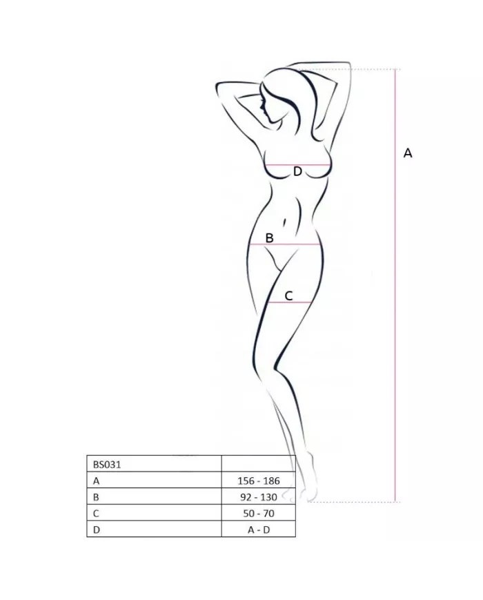 PASSION - FEMME BS031 BODYSTOCKING BLANC TAILLE UNIQUE