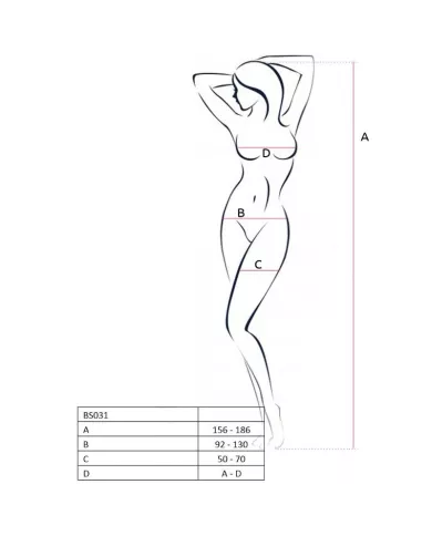 PASSION - FEMME BS031 BODYSTOCKING ROUGE TAILLE UNIQUE