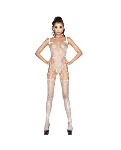 PASSION - FEMME BS034 BODYSTOCKING BLANC TAILLE UNIQUE