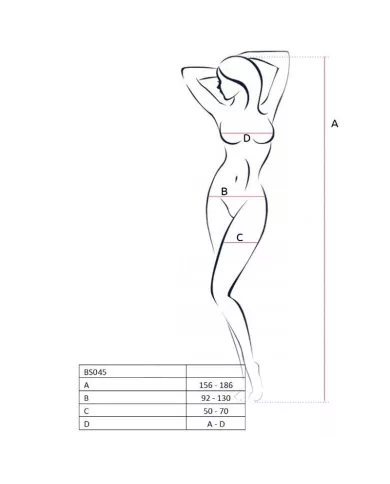 PASSION - FEMME BS045 BODYSTOCKING BLANC TAILLE UNIQUE