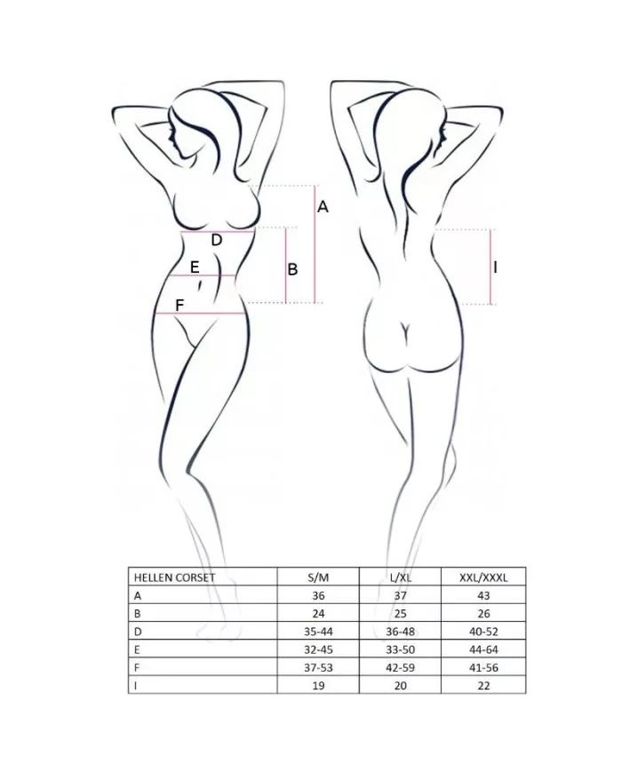 PASSION - FEMME HELLEN CORSET NOIR TAILLE L/XL PASSION - FEMME HELLEN CORSET NOIR TAILLE L/XL