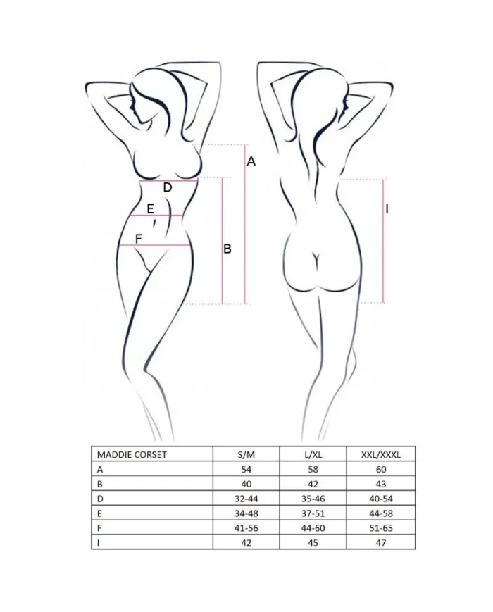 PASSION - FEMME MADDIE CORSET NOIR TAILLE S/M PASSION - FEMME MADDIE CORSET NOIR TAILLE S/M