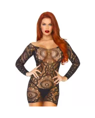 LEG AVENUE - MINI-ROBE EN DENTELLE  MANCHES LONGUES TAILLE UNIQUE