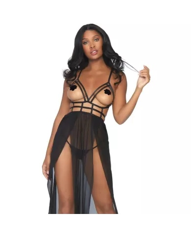LEG AVENUE - ROBE MAXI CAGE ET STRING S/M LEG AVENUE - ROBE MAXI CAGE ET STRING S/M