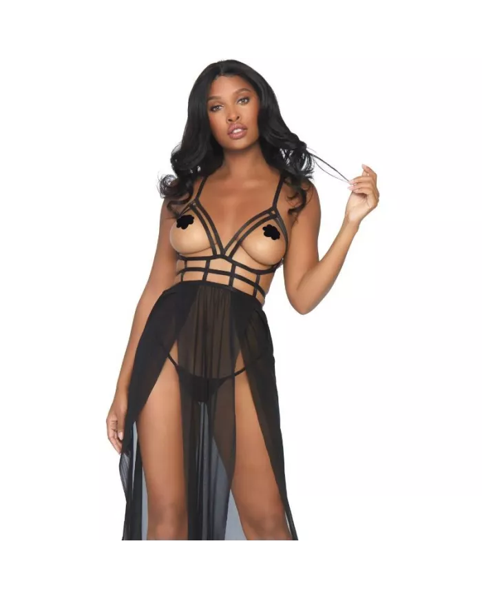 LEG AVENUE - ROBE MAXI CAGE ET STRING S/M LEG AVENUE - ROBE MAXI CAGE ET STRING S/M