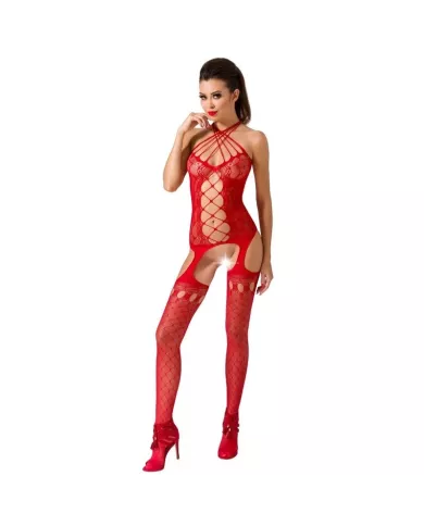 PASSION - FEMME BS056 BODYSTOCKING ROUGE TAILLE UNIQUE