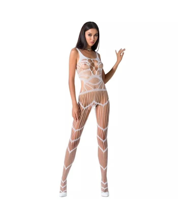 PASSION - FEMME BS058 BODYSTOCKING BLANC TAILLE UNIQUE