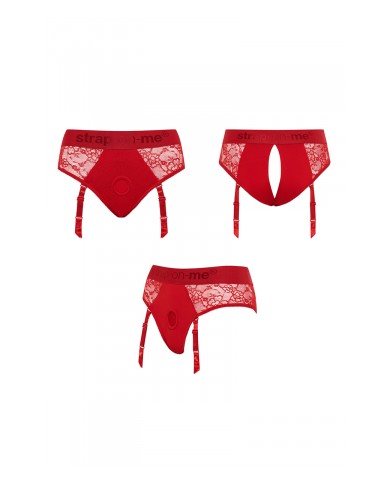 Harnais lingerie Diva (rouge) - Strap On Me