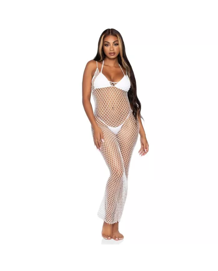 LEG AVENUE - ROBE MAXI EN FILET TORSADÉ TAILLE UNIQUE BLANC LEG AVENUE - ROBE MAXI EN FILET TORSADÉ TAILLE UNIQUE BLANC