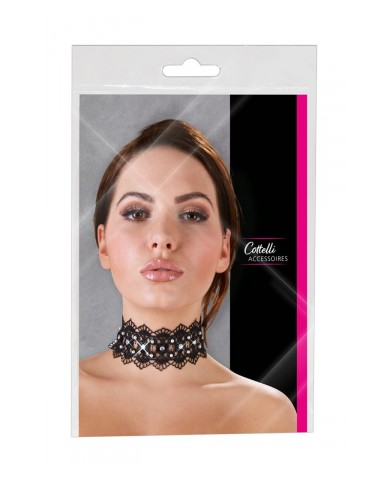 Collier brodé avec strass - Cotelli Accessoires