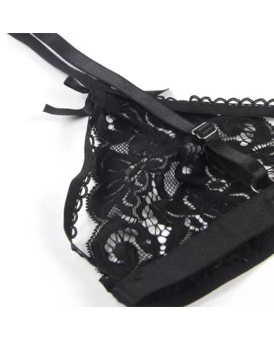 SUBBLIME - SET ENSEMBLE TROIS PIÈCES SOUTIEN-GORGE + PORTE-JARRETELLE + STRING S/M