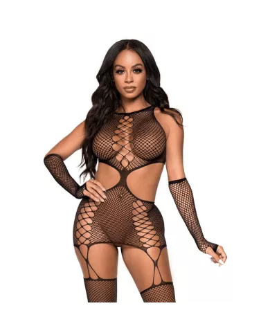 LEG AVENUE - ROBE JARRATIÈRE AVEC GANTS TAILLE UNIQUE