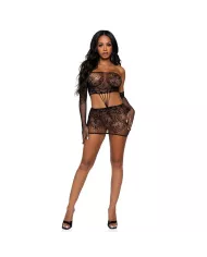 LEG AVENUE - ROBE TUBE ET GANTS EN DENTELLE TAILLE UNIQUE - NOIR LEG AVENUE - ROBE TUBE ET GANTS EN DENTELLE TAILLE UNIQUE - NOIR