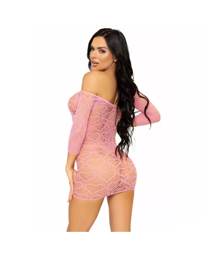 LEG AVENUE - MINI ROBE EN FILET COEUR TAILLE UNIQUE - ROSE LEG AVENUE - MINI ROBE EN FILET COEUR TAILLE UNIQUE - ROSE