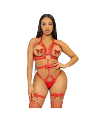 LEG AVENUE - KINK - HARNAIS CLOUTÉ O-RING TEDDY TAILLE S - ROUGE LEG AVENUE - KINK - HARNAIS CLOUTÉ O-RING TEDDY TAILLE S - ROUGE