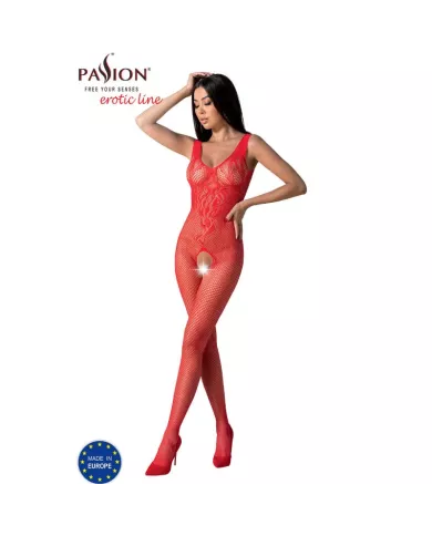 PASSION - BS098 BODYSTOCKING ROUGE TAILLE UNIQUE