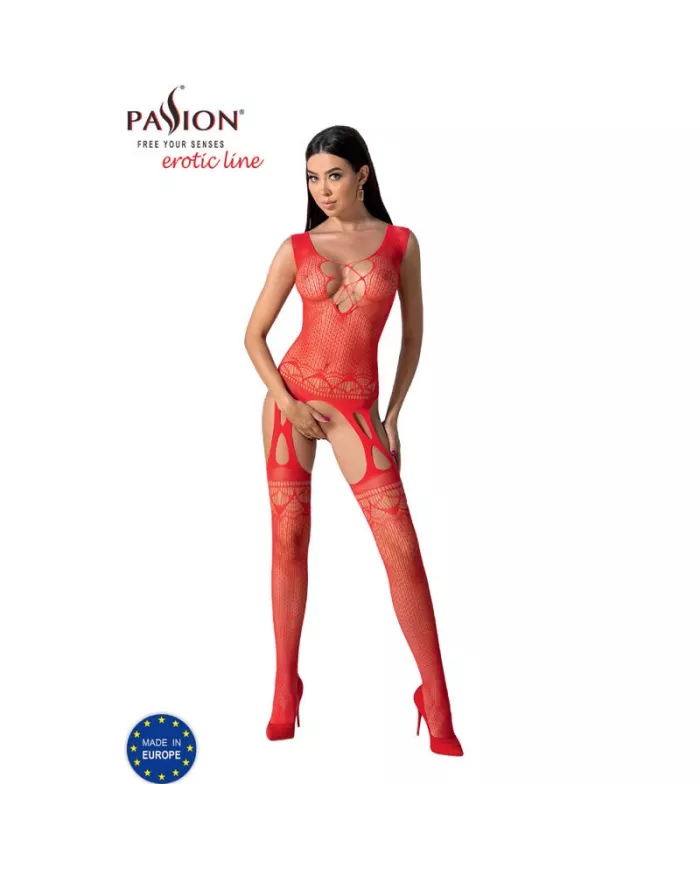 PASSION - BS099 BODYSTOCKING ROUGE TAILLE UNIQUE
