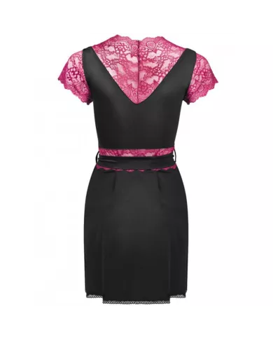 LIVCO CORSETTI FASHION - ROBE DE CHAMBRE + CULOTTE KUMIKO LC 90428 NOIR S/M