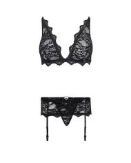 LIVCO CORSETTI FASHION - BELITA LC 90231 SOUTIEN-GORGE + CULOTTE + JARRETIÈRE NOIR L/XL