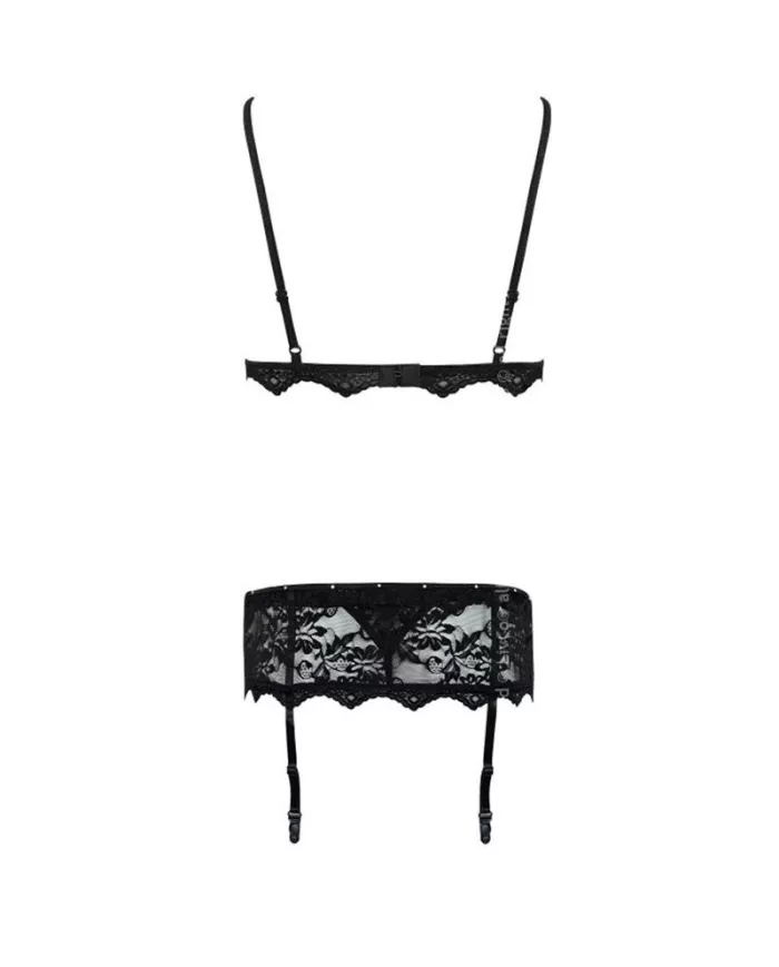 LIVCO CORSETTI FASHION - BELITA LC 90231 SOUTIEN-GORGE + CULOTTE + JARRETIÈRE NOIR L/XL