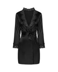 LIVCO CORSETTI FASHION - JACQUELINE LC 90249 ROBE DE CHAMBRE + CHEMISE + CULOTTE NOIR S/M