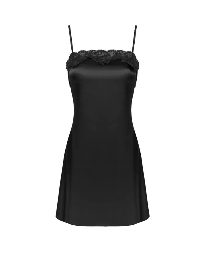 LIVCO CORSETTI FASHION - JACQUELINE LC 90249 ROBE DE CHAMBRE + CHEMISE + CULOTTE NOIR L/XL