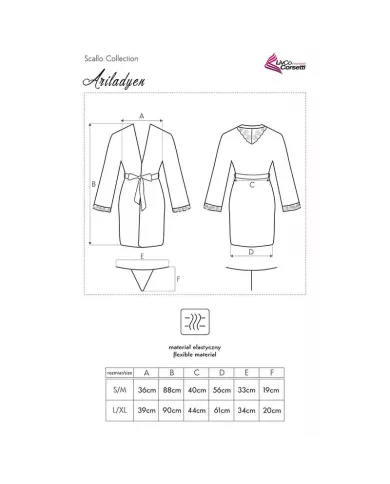 LIVCO CORSETTI FASHION - ARILADYEN LC 90568 ROBE DE CHAMBRE + CULOTTE NOIR L/XL