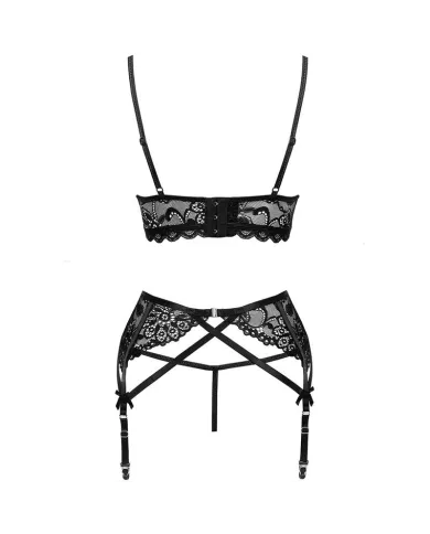 LIVCO CORSETTI FASHION - MORIDAM LC 90552 SOUTIEN-GORGE + JARRETIÈRE + CULOTTE NÉGRO