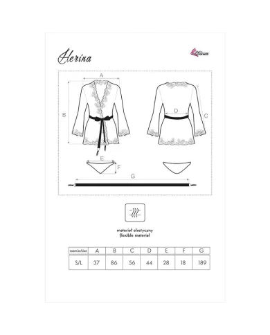 LIVCO CORSETTI FASHION - ROBE DE CHAMBRE + CULOTTE HERINA LC XG056 NOIR TAILLE UNIQUE