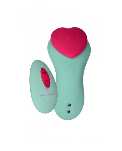 Stimulateur télécommandé de culotte HeartGem vert - FairyGasm