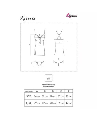 LIVCO CORSETTI FASHION - KARONIN LC 90628 CHEMISE + CULOTTE NOIR